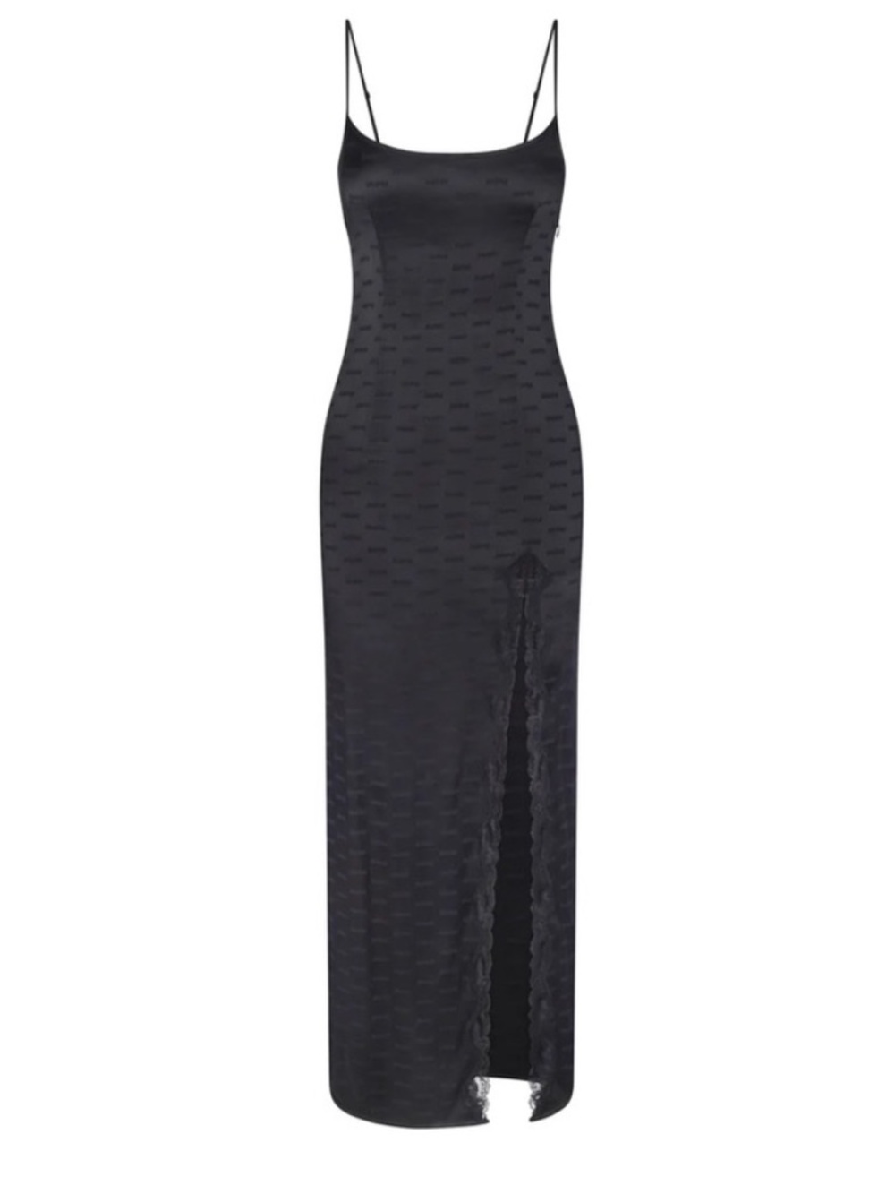 Skims - Black Lace Satin Logo Dress